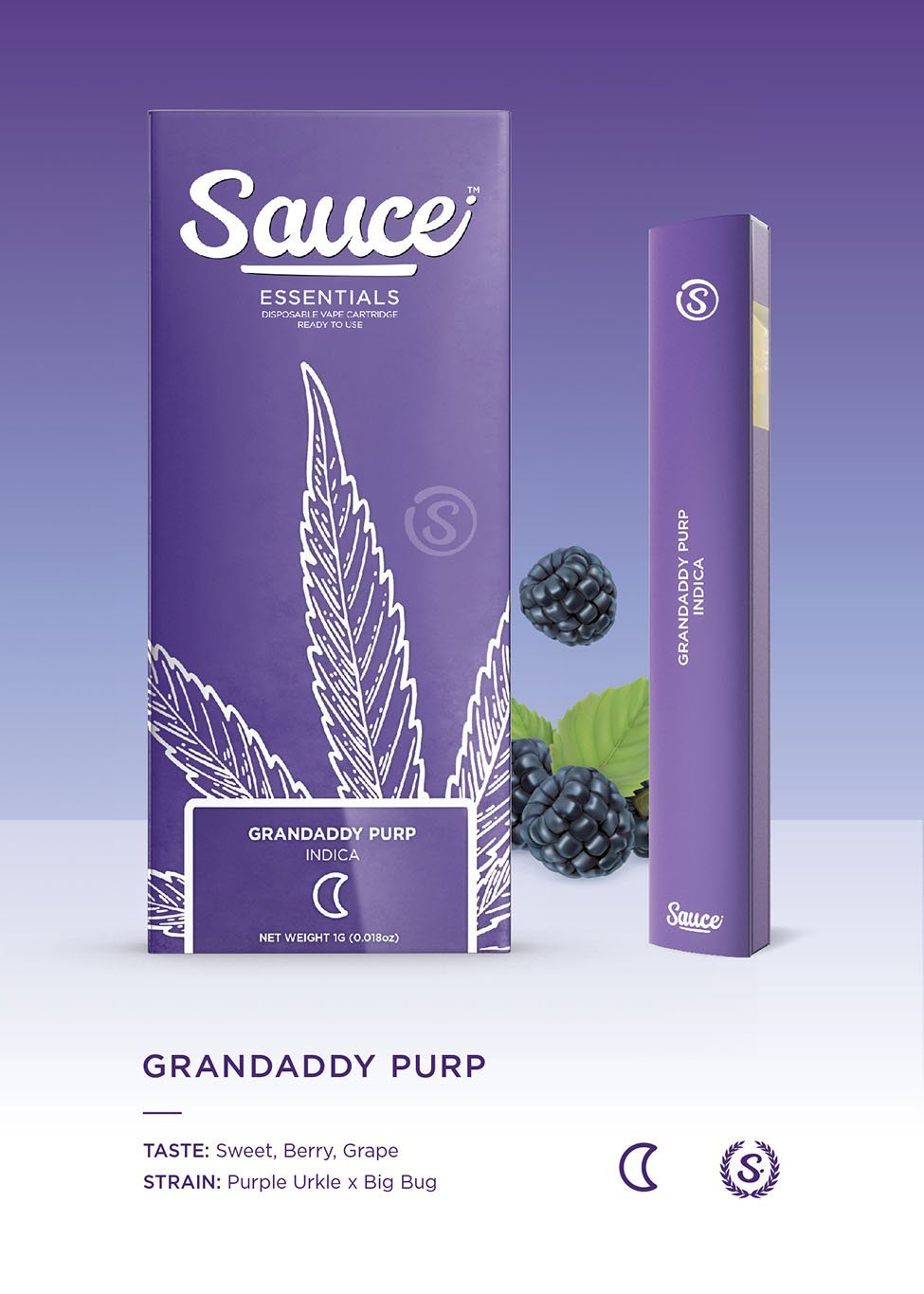 10-c-1.jpg SAUCE- DISPOSABLE 1G LIVE RESIN INFUSED- GRANDADDY PURP - Image 1