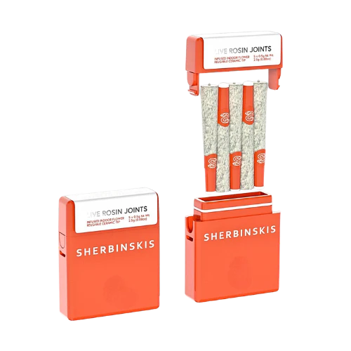 5_16d57a0b-5662-4be3-818d-6ae021fb255f.webp SHERBINSKIS- Live Rosin Infused 5pck Pre rolls- LEMON TAFFY - Image 1
