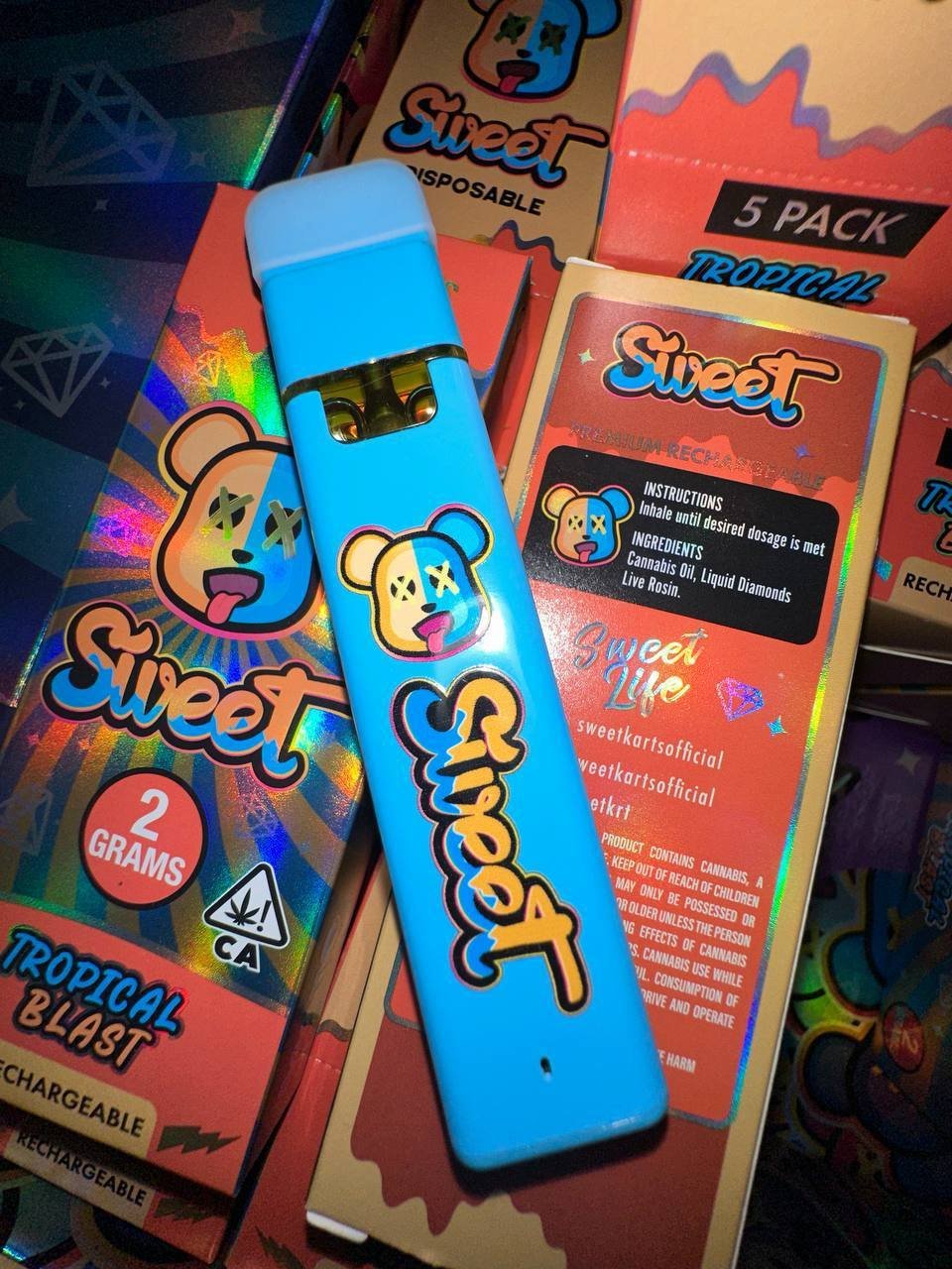 SWEET 2G LIQUID DIAMOND + LIVE ROSIN DISPOSABLE  Exotic Cannabis Shop